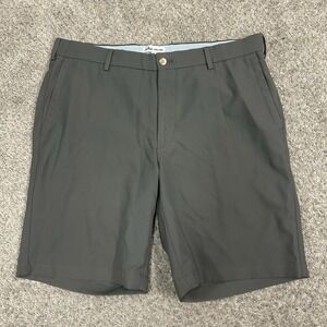 Peter Millar Salem Performance Shorts Mens 34 Gray Golf 8" Inseam Chino Stretch
